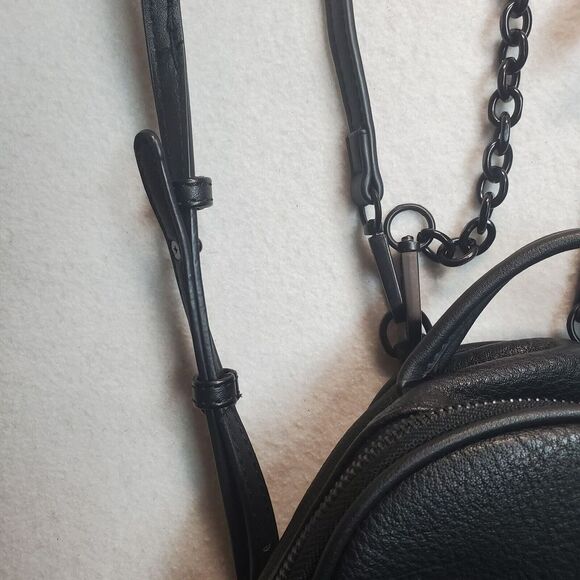 ALDO Backpack Purse Solid Black Zipper Pockets - Picture 5 of 16